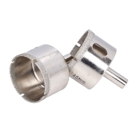 Neyseki 2Pcs Diamond Sand Hole Saw Holes Drill Bit Set for Glass Marble Ceramic Tiles 45mm
