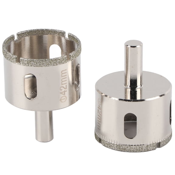 Neyseki 2Pcs Diamond Sand Hole Saw Integral Molding Glass Drill Bit for Ceramic Tiles Marble 42mm