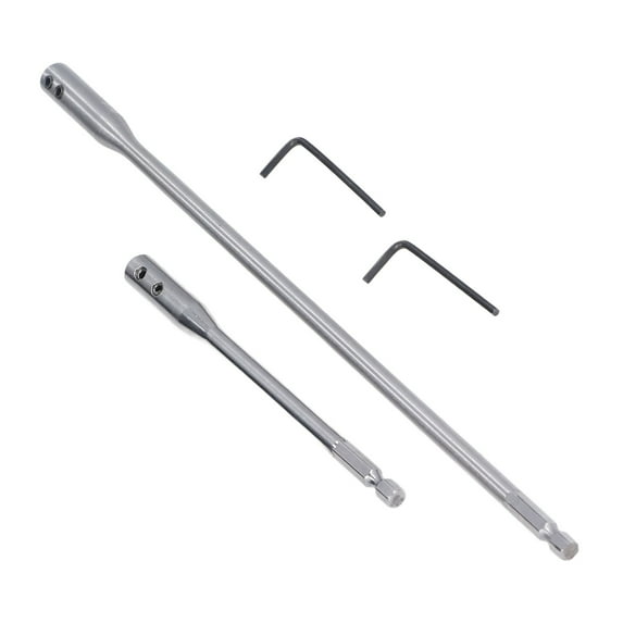 2Pcs Drill Bit Hex Extension High Carbon Steel Drills Extensions Bar with Wrench for Screws Nuts