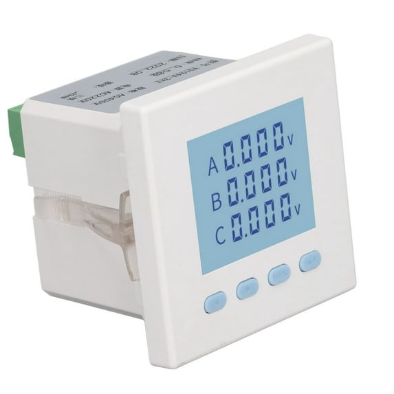 Neyseki 3 Phase Voltmeter Voltage Volt Meter LCD Digital Display AC400V Range AC220V Input