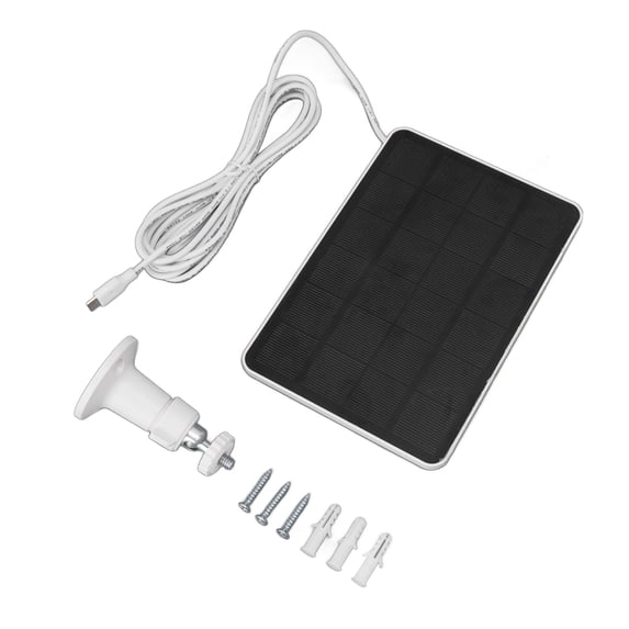 Neyseki 4W 5V Solar Panel for Wireless Outdoor Security Camera IP65 Waterproof Solar Charging Panel with Adjustable Bracket White