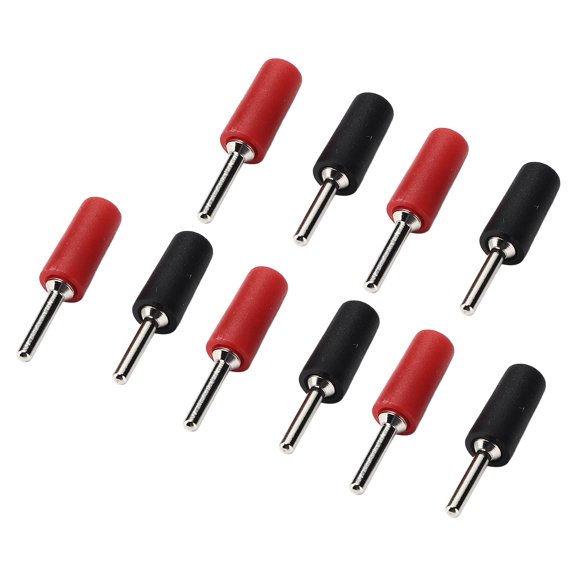 Neyseki 5 Set Banana Plug Nickel Plated Brass Pin Straight for Inner Spring Panel Socket J.10001 2mm(Red Black )