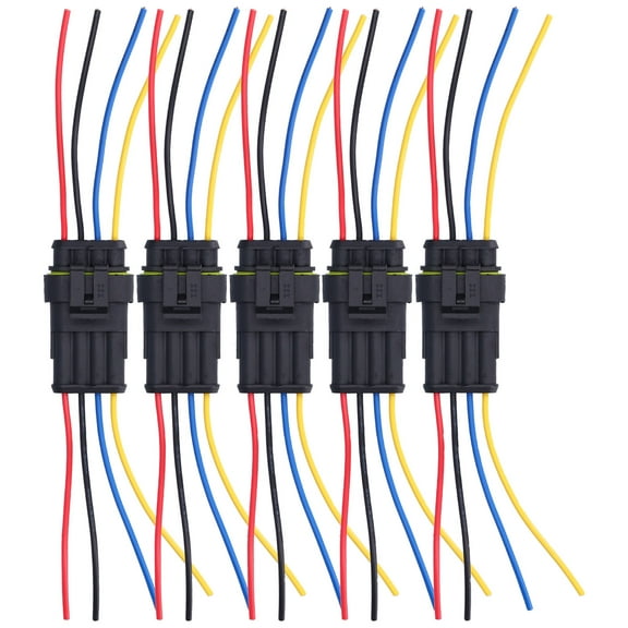 Neyseki 5Pcs Way Car Electrical Connector Waterproof Antiflaming Resilient Antioxidant Automotive Wire Connector