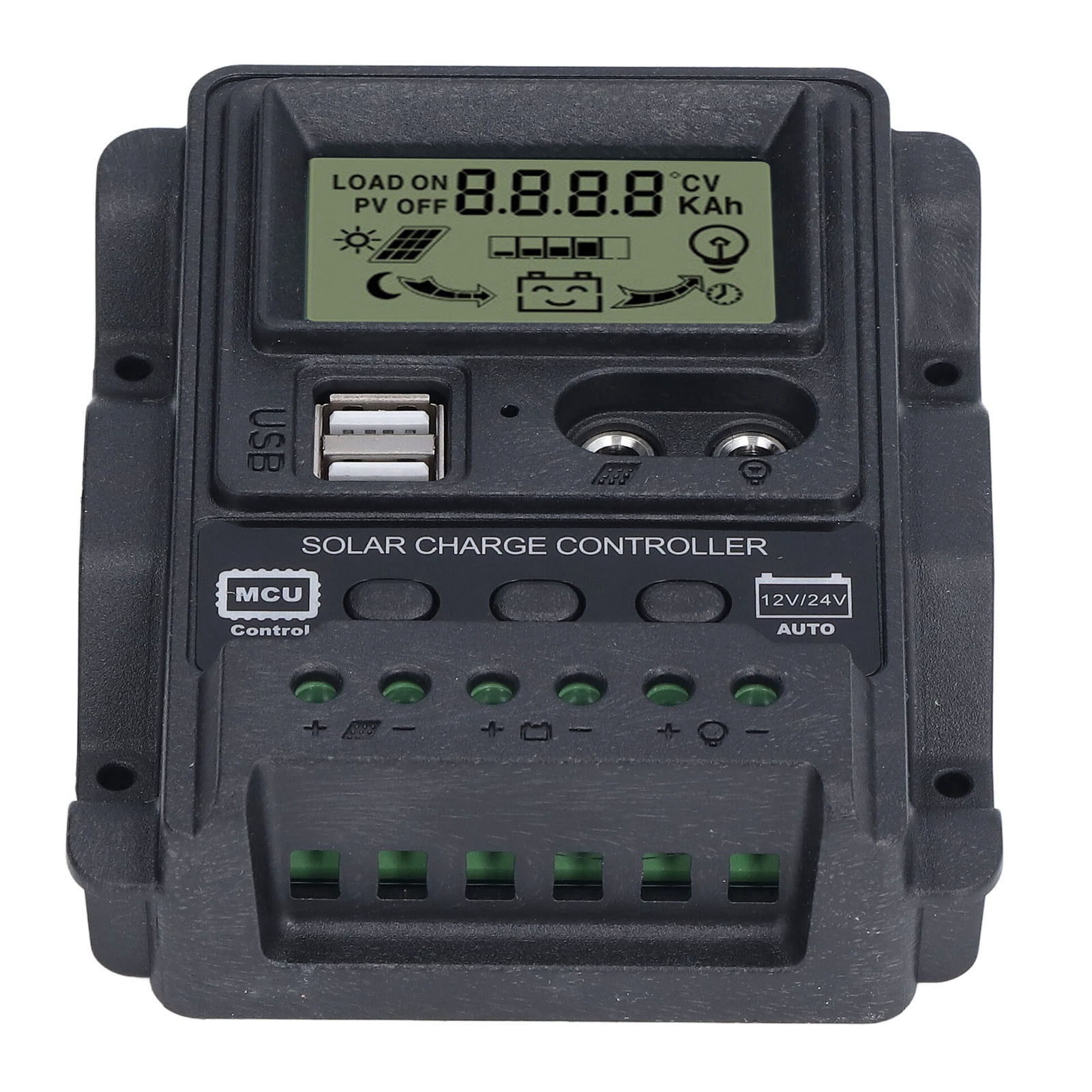 Neyseki Dual USB Solar Charge Controller ABS LCD Display PWM Charging Controllers Light Control 12V24V