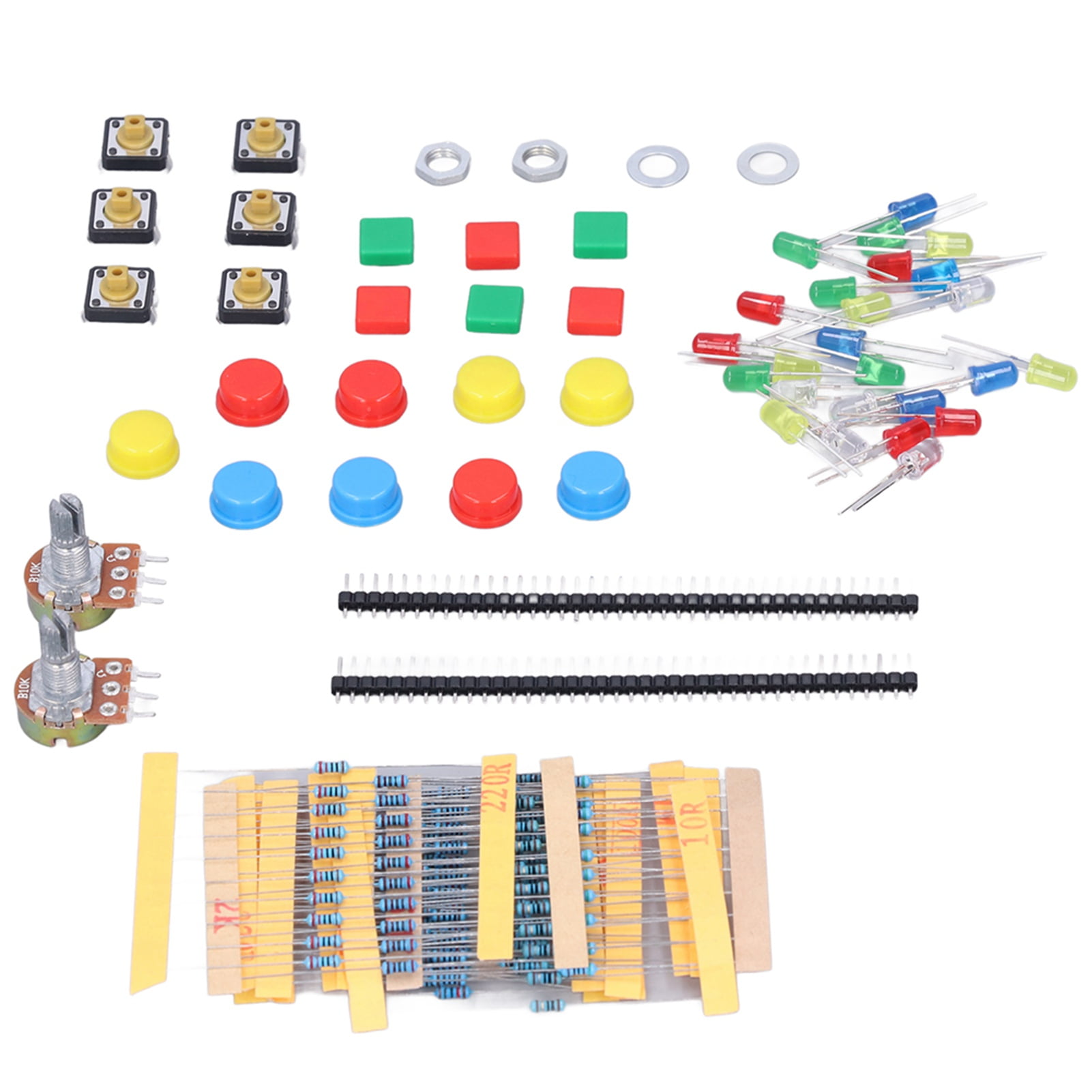 Neyseki Electronics Components Kit Resistors LEDs Switch Potentiometer ...