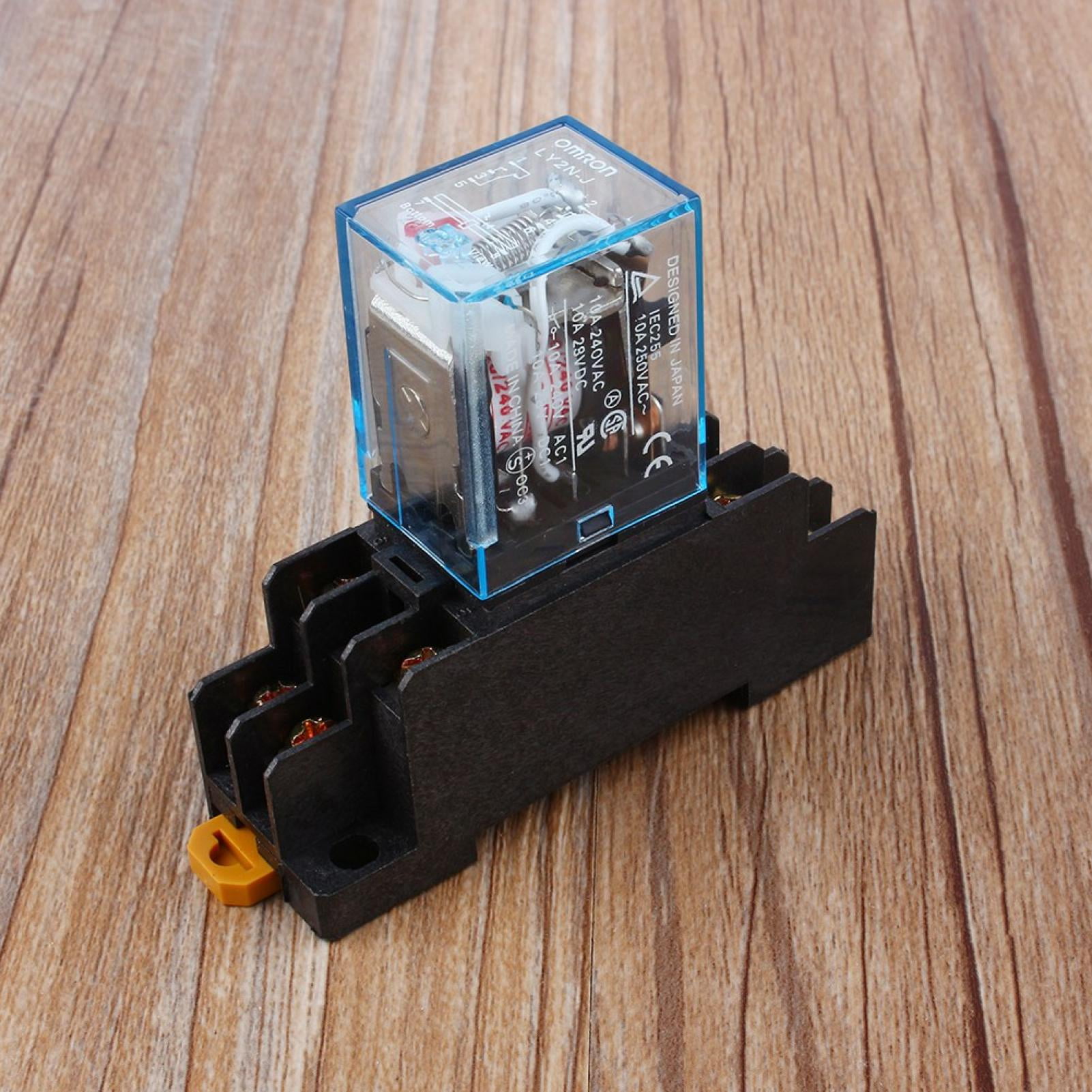 Neyseki New Ac V Coil Power Relay A Dpdt Ly Nj Hh P Hhc A Z With Socket Base Walmart Com