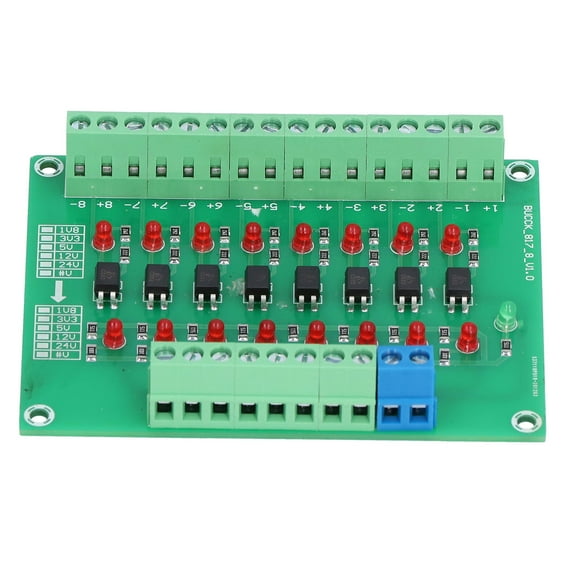 Neyseki Optical Isolation Module 24V to 5V 8 Channel Optocoupler PLC Signal Converter Board