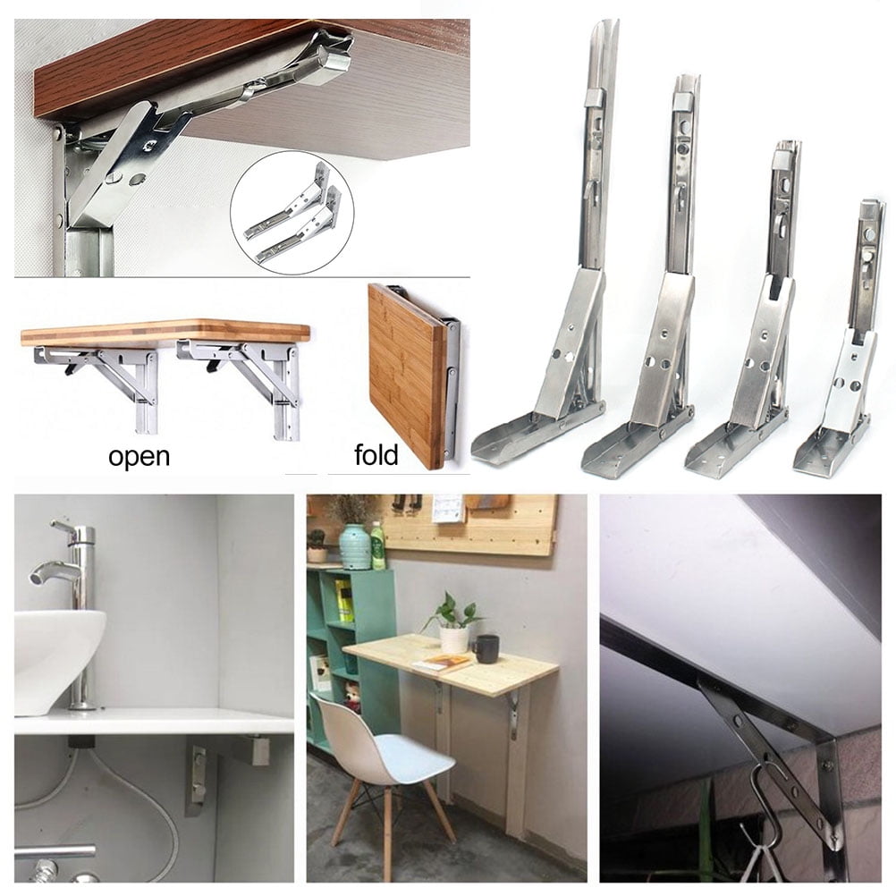 Stainless Steel Triangle Spring Folding Shelf Bracket Wall Mounted ...