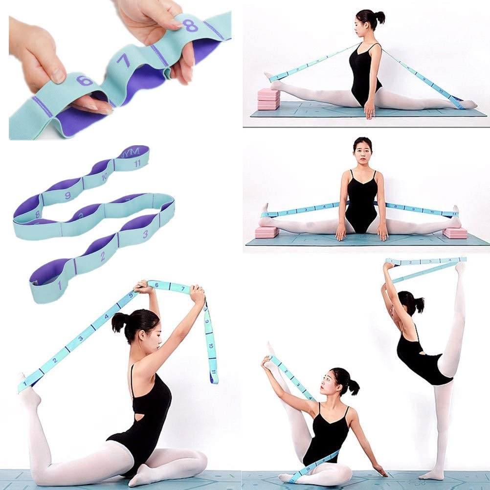Black Yoga Stretching Strap For Physical Therapy, Pilates & Dance - Adjustable Leg Lift & Flexibility Aid For Plantar Fasciitis Relief