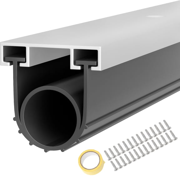 Neyway Garage Door Seals Bottom Rubber with Pre-drilled Track Retainer Kit, Garage Door Weather Stripping Replacement, Universal U+O Ring Weatherproofing Garage Door Seal