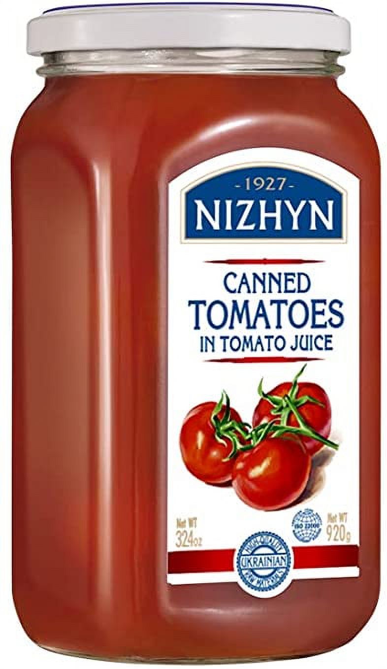 Nezhin Canned Tomatoes in Tomato Juice, Made from Fresh Tomatoes, No