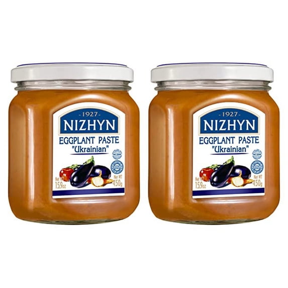 Nezhin Eggplant Paste “Ukrainianâ€, Made from Fresh Ingredients, No Added Preservatives, 15.9 oz/450g, Pack of 2