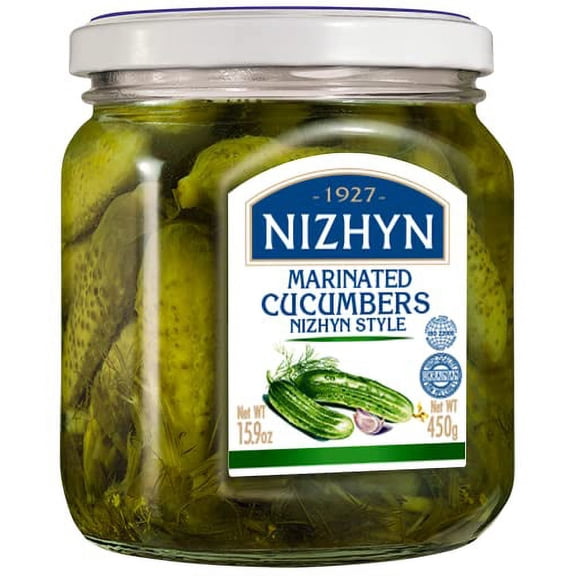 Nezhin Marinated Cucumbers, No Preservatives, and Fresh Ingredients 450gr Pack of 1