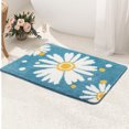 thumbnail image 1 of 31.5x19.7in Bathroom Rug Cute Daisy Bath Mat White and Yellow Flower Decor Rugs Non Slip Floor Carpet Microfiber Bathmat Super Absorbent Machine Washable Bathtub Mats for Shower-Dark Blue, 1 of 7