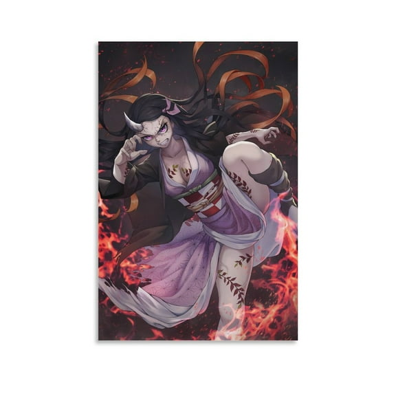 Nezuko Kamado Anime Poster (4) Art Poster Canvas Painting Decor Wall Print Photo Gifts Home Modern Decorative Posters 12x18inch(30x45cm)