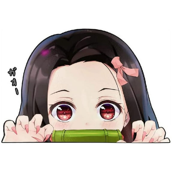 Nezuko Kamado Peeker Car Stickers Anime Vinyl Waterproof Sticker Windows Peeking Decal Decorative Waifu Decals