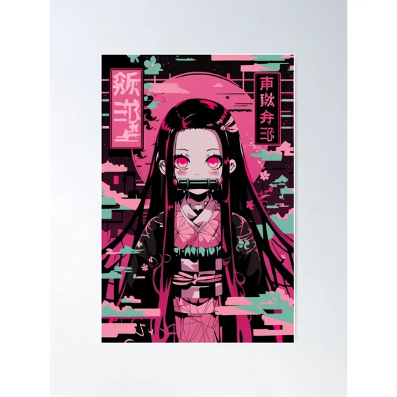 Nezuko Neon - Demon Slayer: Kimetsu no Yaiba Anime Manga Poster Unframed Size 24''x36'' GooGate