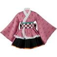thumbnail image 1 of Nezuko Traditional Dress Kamado Outfit with Bow Belt – Top & Skirt Set, 1 of 8