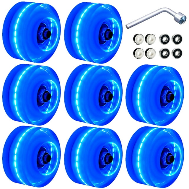 Nezylaf 8 Pack 78A Light up Roller Skate Wheels 32 x 58mm, Luminous