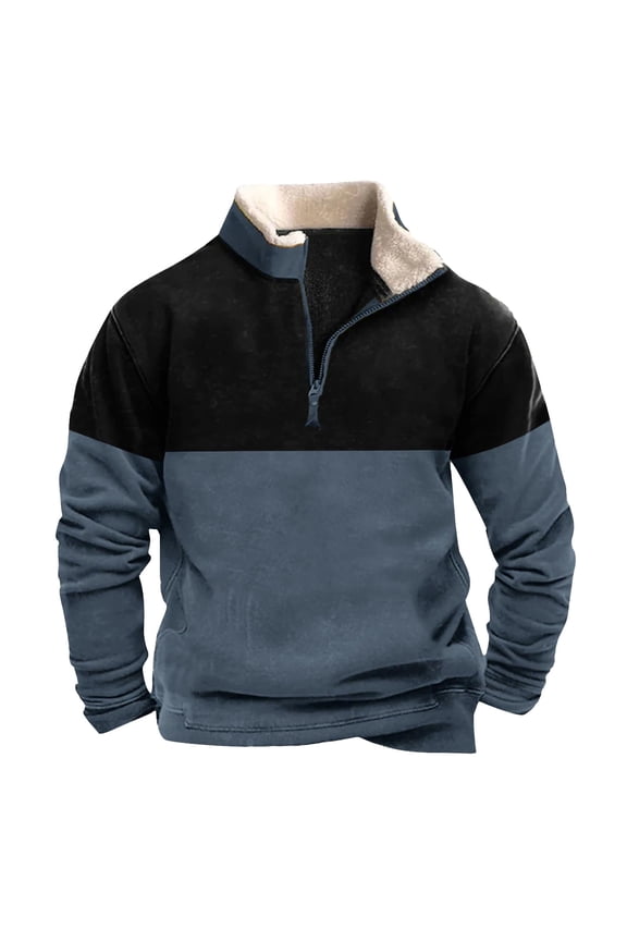 Aztec Cowboy Mens Hoodie Vintage Graphic Western Hoodies Casual Long Sleeve 1/4 Zip Pullover Mens Country Jacket Stand Collar Shirts