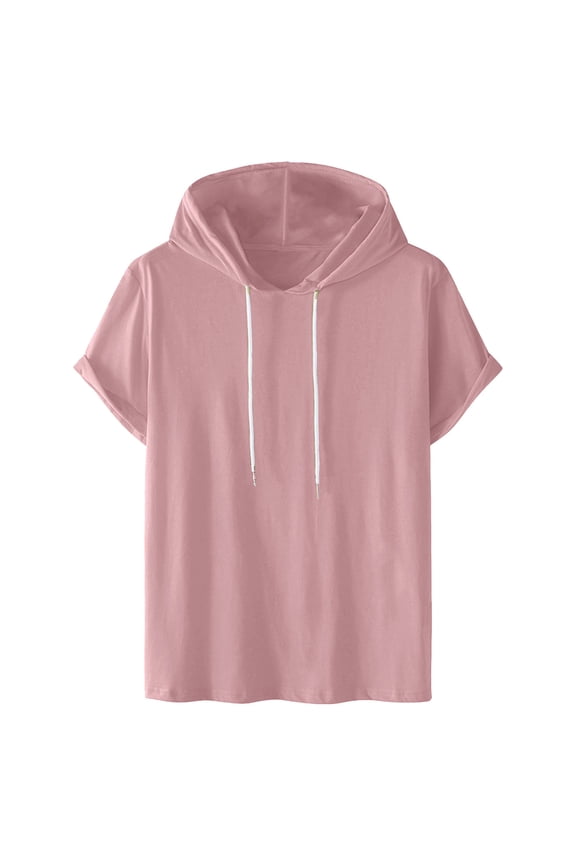 Gym Hoodies for Men's Short Sleeve Hoodie Workout Gym Sweatshirt Muscle Fit Fashion Athletic Hoodies Pullover Hooded T-Shirts