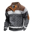 thumbnail image 1 of Nfhtoj Men's Casual Western Sweatshirt Long Sleeve Thermal Stand Collar Button Pullover Sweatshirts for Men Fall Shirts Pullover, 1 of 3