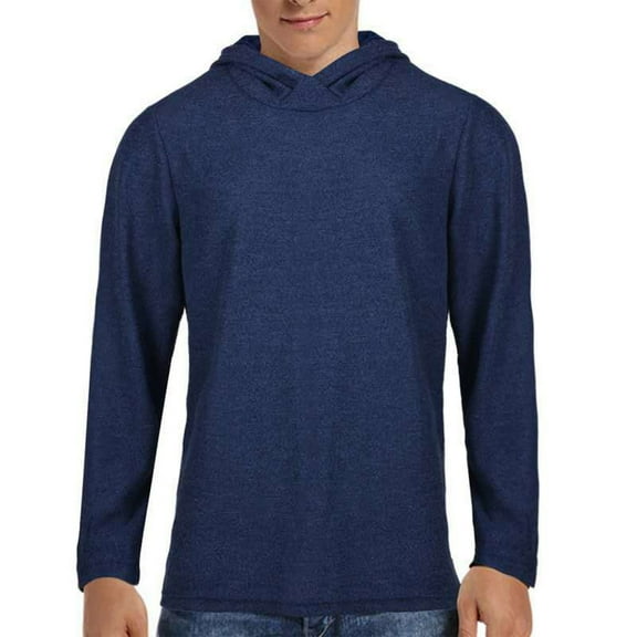 Nfhtoj Men's Crewneck & Hooded Long Sleeve T-Shirt Stretch Slim Fit Basic Shirt for Mens Hooded Sweater Athlete Running Hoodie Muscle Fit Hood Sweatshirt