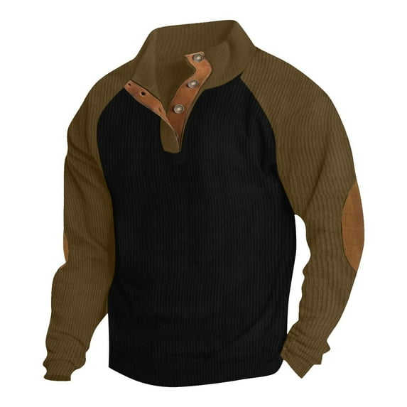 Nfhtoj Men's Fashion Sweatshirt Casual Long Sleeve Standing Collar Sweater Lightweight Fall Winter Sweatshirts for Men No Hood Pullover for Men