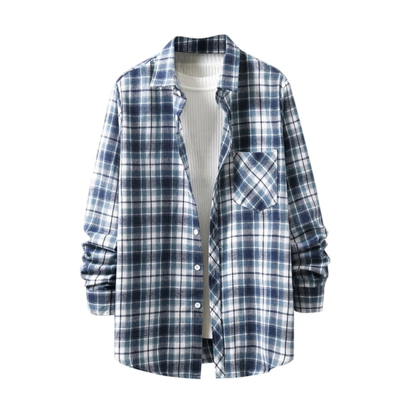 Nfhtoj Men's Flannel Long Sleeve Shirts Button Down Plaid Shirt Casual Cotton Collared Shirt Jacket Regular Fit Shacke Shirts for Men
