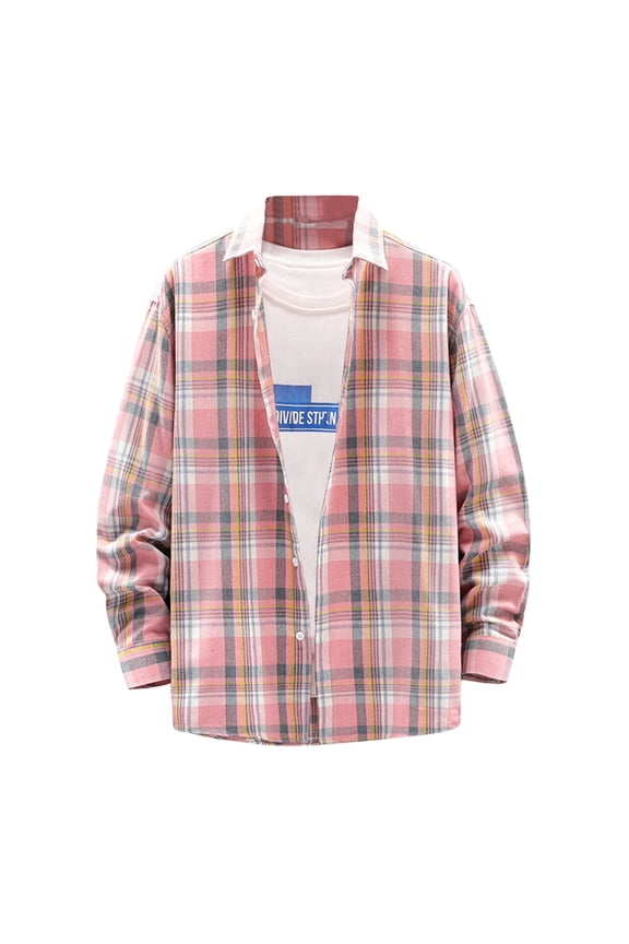 Men's Flannel Plaid Shirts Long Sleeve Button Down Shirts Casual Fall Shirt Jacket Lightweight Class fit Shacket Jacket for Men
