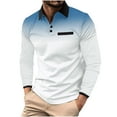 thumbnail image 1 of Nfhtoj Men's Polo Shirts Long Sleeve 2025 Casual Polo T-Shirts Color Block Slim Fit Golf Polo Shirt with Pocket Long Sleeve Polo Shirts for Men, 1 of 5
