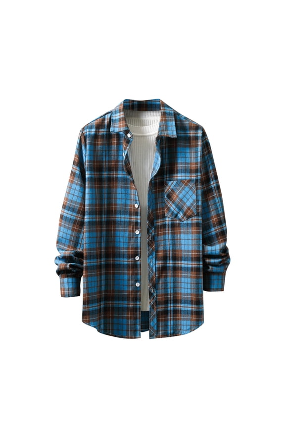 Plaid Shirts for Men Men's Flannel Plaid Shirts Long Sleeve Button Down Shirts Casual Fall Shirt Jacket Lightweight Flannel Shirts