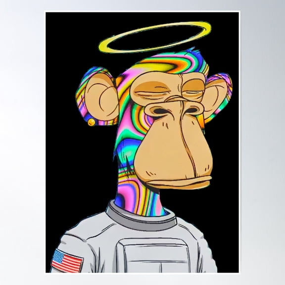 Nft Space Monkey Poster Wall Art, Modern Wall Decor, 8x12 UNFRAMED