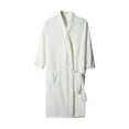 thumbnail image 1 of Nfurl Absorbent Bathrobes for Women Cozy Solid Color Long Sleeve Terry Cloth Robe Lightweight Soft Sleepwear Ladies Robes White Free Size, 1 of 4