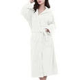 thumbnail image 1 of Nfurl Bathrobes for Women with Pockets Maxi Length Long Sleeve Fluffy Robes Soft Sleepwear Comfy Terry Cloth Spa Robe Ladies Bathrobe White Free Size, 1 of 4
