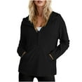 thumbnail image 1 of Nfurl Black Hoodies for Women with Zipper Casual Long Sleeve Half Zip Up Hoodie Loose Comfy Hooded Sweatshirts 2025 Fall Pullover Hoodies with Pockets Black L, 1 of 6