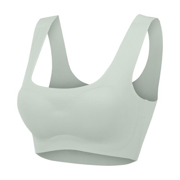 Nfurl Bras for Senior Women with Sagging Breast Wireless Full Coverage Bralette Bra Supportive Push up Bralettes Seamless Everyday Bras Green,S