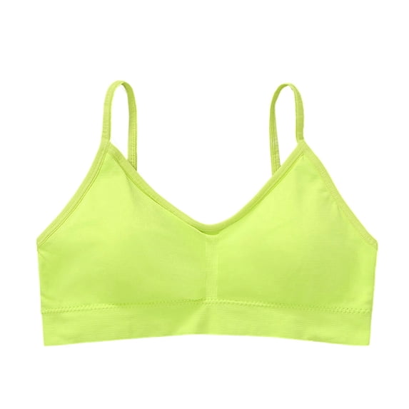 Nfurl Bras for Women Wireless Seamless Sports Bra with Removable Pad Gym Workout Yoga Bra Spaghetti Strap Minimizer Bras Yellow,XXL