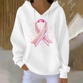 thumbnail image 1 of Nfurl Breast Cancer Awareness Shirts for Women Pink Ribbon Printed Long Sleeve Graphic Hoodies with Pockets Gifts for Breast Cancer Survivor White,S, 1 of 5