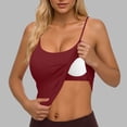 thumbnail image 1 of Nfurl Camisole Tops for Women Spaghetti Strap Womens Tank Tops with Built in Bra Casual U Neck Shirts Summer Going Out Sleeveless Undershirts Wine,XL, 1 of 5