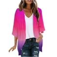 thumbnail image 1 of Nfurl Cardigans for Women Plus Size Lightweight 3/4 Sleeve Open Front Chiffon Cardigans Trendy Floral Prints Loose Casual Thin Kimono Cardigan Multicolor,M, 1 of 5