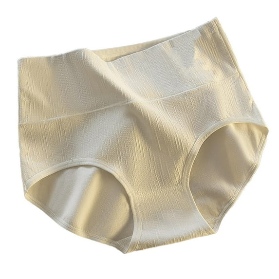 Nfurl Cotton Briefs Underwear for Women High Waist Full Coverage Leakprook Period Panties for Heavy Flow Comfort Ladies Panties White L