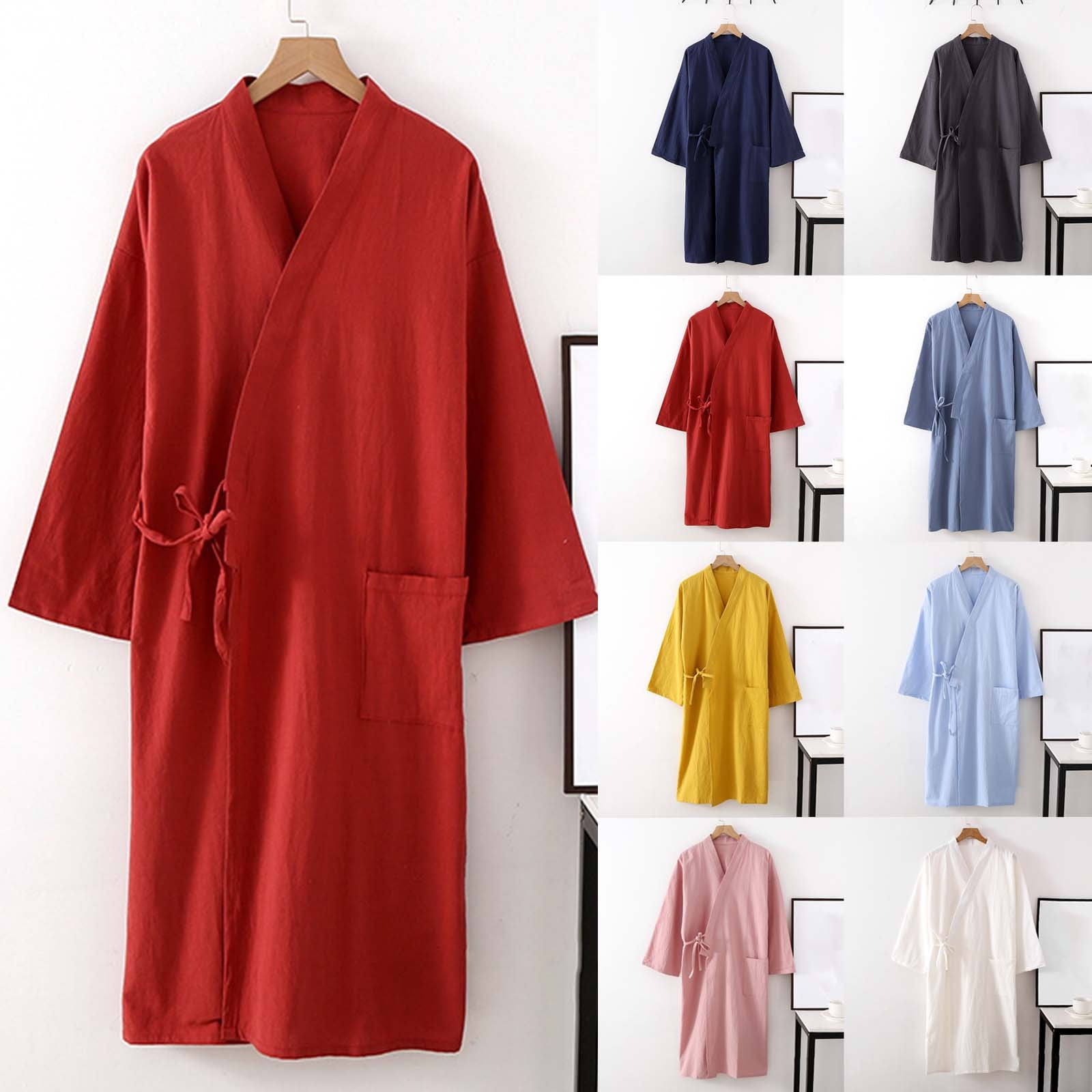 chinese dress ladies Italian Linen Robe - White / S / Italian Linen