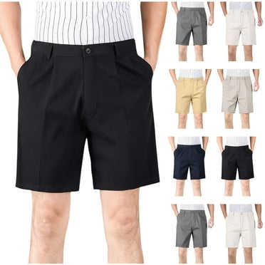 Nfurl Dress Shorts for Men Plus Size Golf Work Shorts Cozy Expandable Waist Shorts Plus Size Big and Tall Shorts Business Casual Office Shorts with Pockets