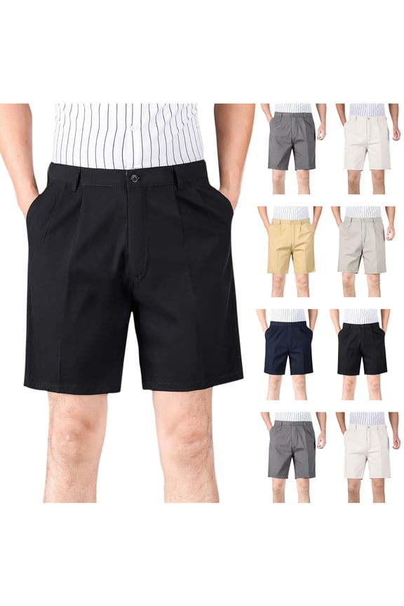 Dress Shorts for Men Plus Size Golf Work Shorts Cozy Expandable Waist Shorts Plus Size Big and Tall Shorts Business Casual Office Shorts with Pockets