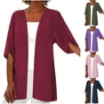 thumbnail image 1 of Nfurl Fall Long Cardigans for Women Plus Size Lightweight Open Front Cardigan Soft Cotton Solid Color Cardigans Purple M, 1 of 6