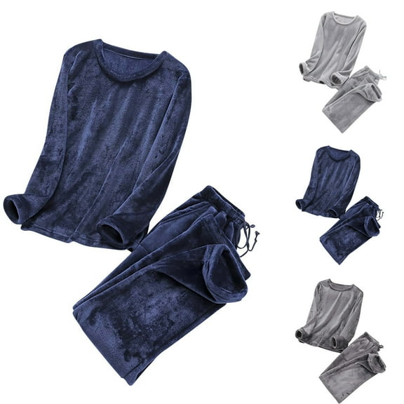 Nfurl Flannel Pajamas for Women in Petite Comfy Long Sleeve Sleepwear Tops and Pants Sets Soft Ladies Loungewear Winter Matching Pjs Set Blue L