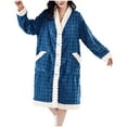 thumbnail image 1 of Nfurl Housecoats for Women Snap Front Long Sleeve Heavyweight Bathrobes Winter Warm Fuzzy Robes Soft Sleepwear Ladies Loungewear Blue Free Size, 1 of 5