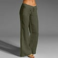 thumbnail image 1 of Nfurl Linen Pants Women Low Waisted Lounge Pants Loose Wide Leg Long Trousers Casual Solid Cotton Linen Pants with Pockets 2024, 1 of 6