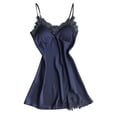 thumbnail image 1 of Nfurl Lingerie for Women Camisole Nightgowns Elegant Lace Trim Spaghetti Strap Nightgown Built in Bra Casual Sleeveless Night Gowns Dark Blue,S, 1 of 3
